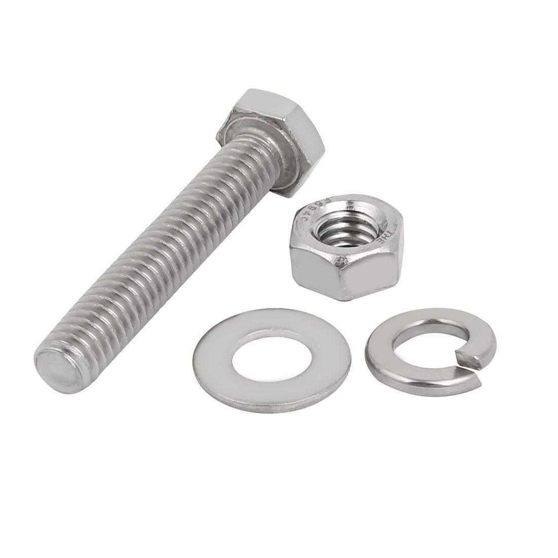 Harfington 10Set 304 Stainless Steel 5/16"-18 Thread 1-3/4" Length Hex Bolt Kit w Washer Nut