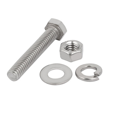 Harfington 10Set 304 Stainless Steel 5/16"-18 Thread 1-3/4" Length Hex Bolt Kit w Washer Nut