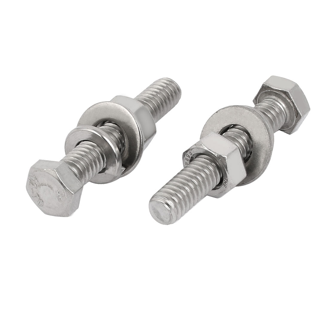 Harfington 10Set 304 Stainless Steel 5/16"-18 Thread 1-3/4" Length Hex Bolt Kit w Washer Nut