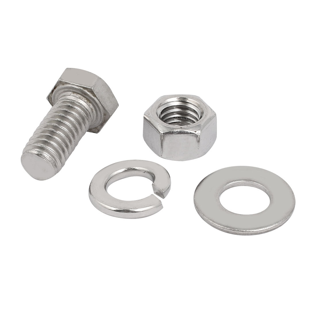 Harfington 5Set 304 Stainless Steel 3/8"-16 Thread 3/4" Length Hex Bolt Kit w Washer Nut