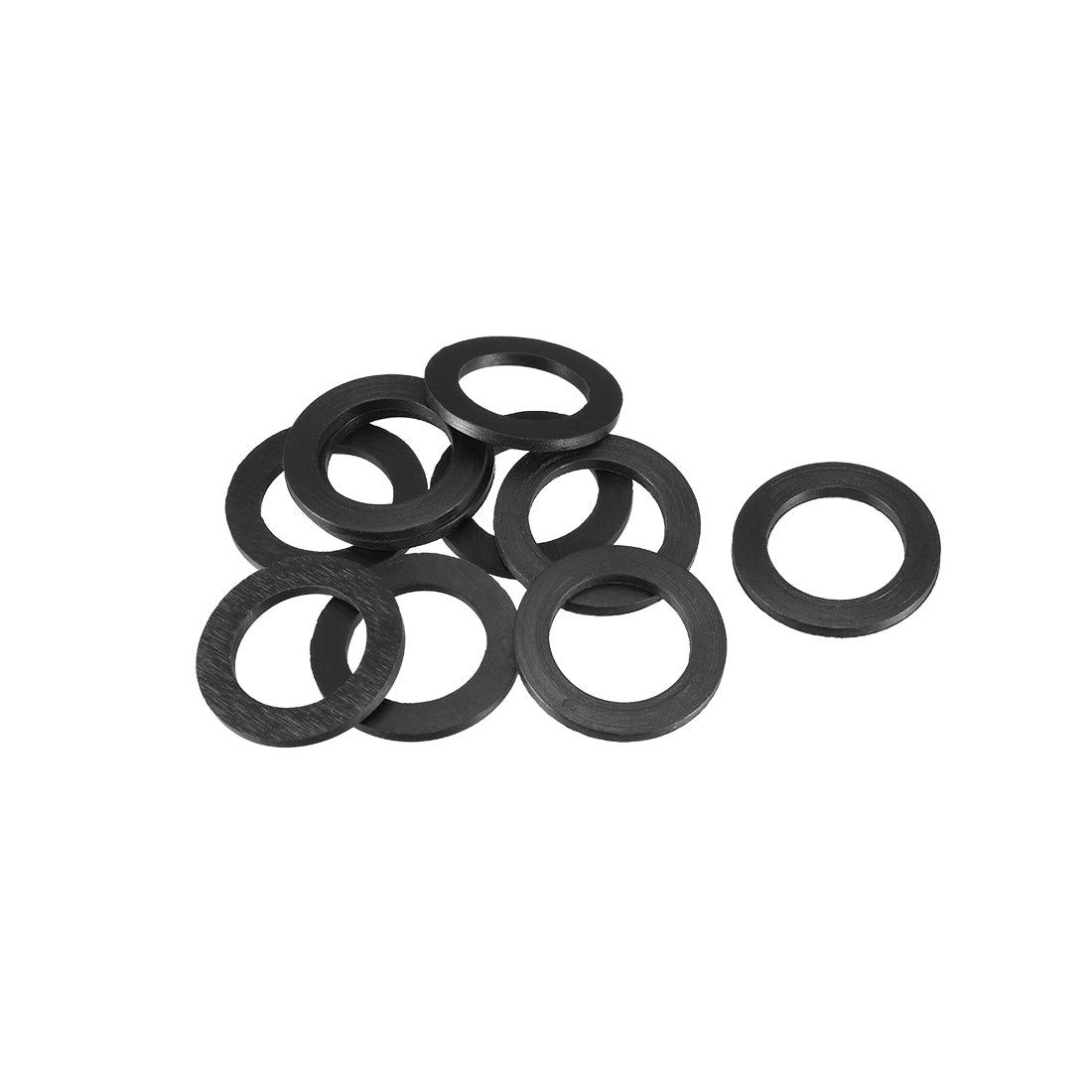 Harfington Rubber Round Flat Washer Assortment Size Flat Washers, Black Pack of 10