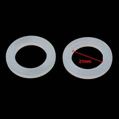 Harfington 10pcs White Silicone Round Flat Washer Assortment Size 19x31x3mm Flat Washer