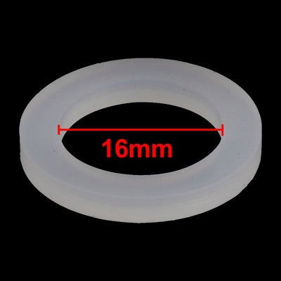 Harfington 40pcs Clear Silicone Round Flat Washer Assortment Size 16mmx24mmx3mm Flat Washer