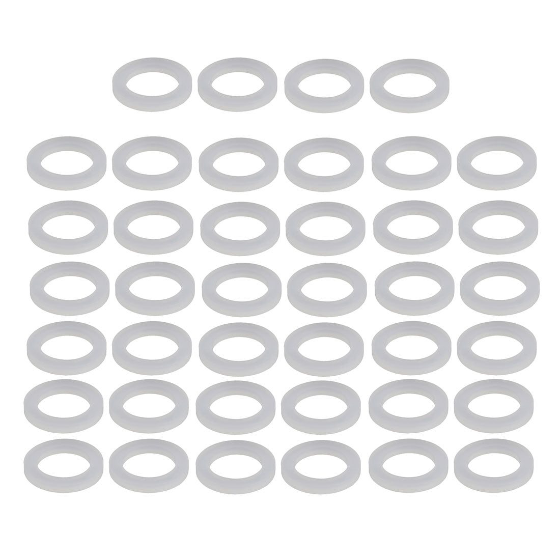Harfington 40pcs Clear Silicone Round Flat Washer Assortment Size 16mmx24mmx3mm Flat Washer