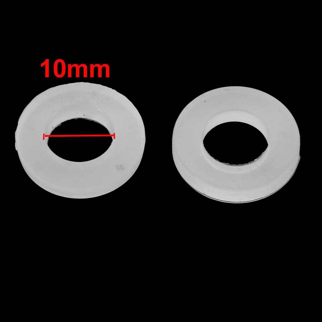 Harfington 6pcs 10mm x 19mm White Sealing Ring O-shape Rubber Grommet 3mm Thickness