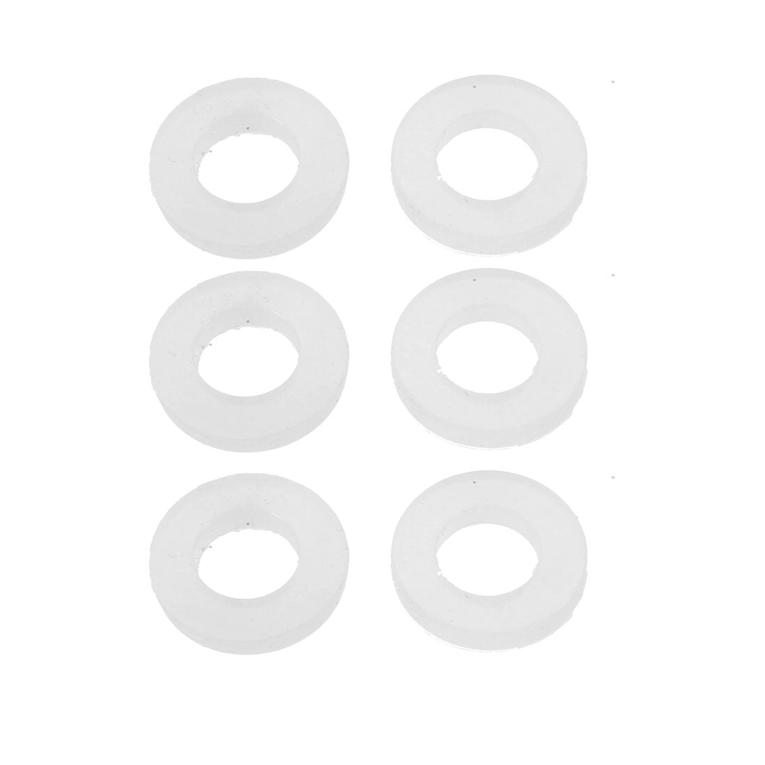 Harfington 6pcs 10mm x 19mm White Sealing Ring O-shape Rubber Grommet 3mm Thickness