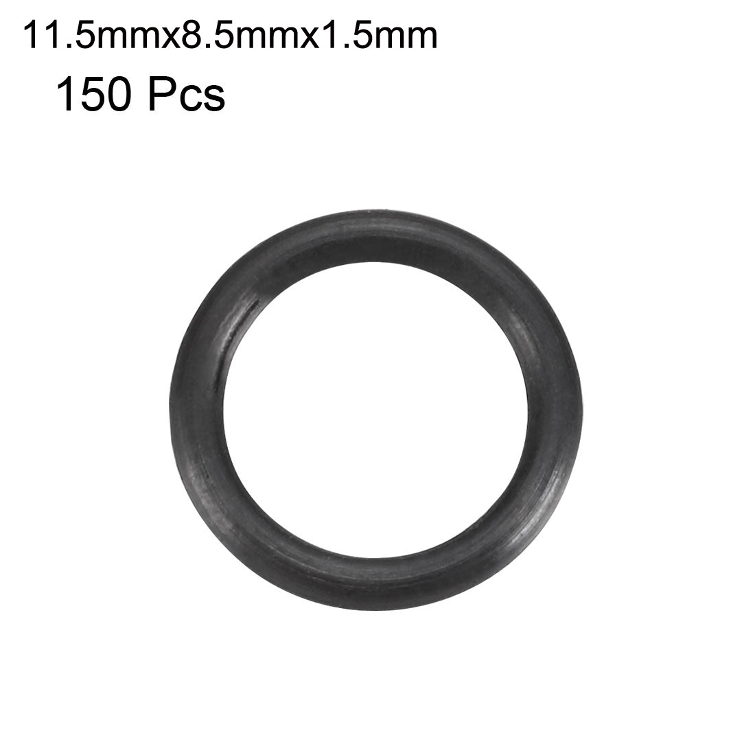 Harfington 150pcs 11.5mmx8.5mmx1.5mm Size Mechanical Rubber O Ring Oil Seal Gaskets Black