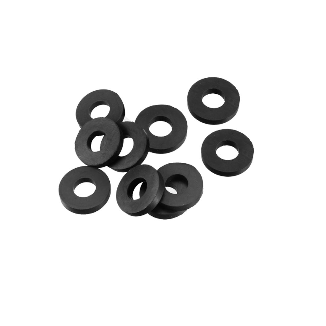 Harfington Rubber Round Flat Washer Assortment Size Flat Washers, Black Pack of 10