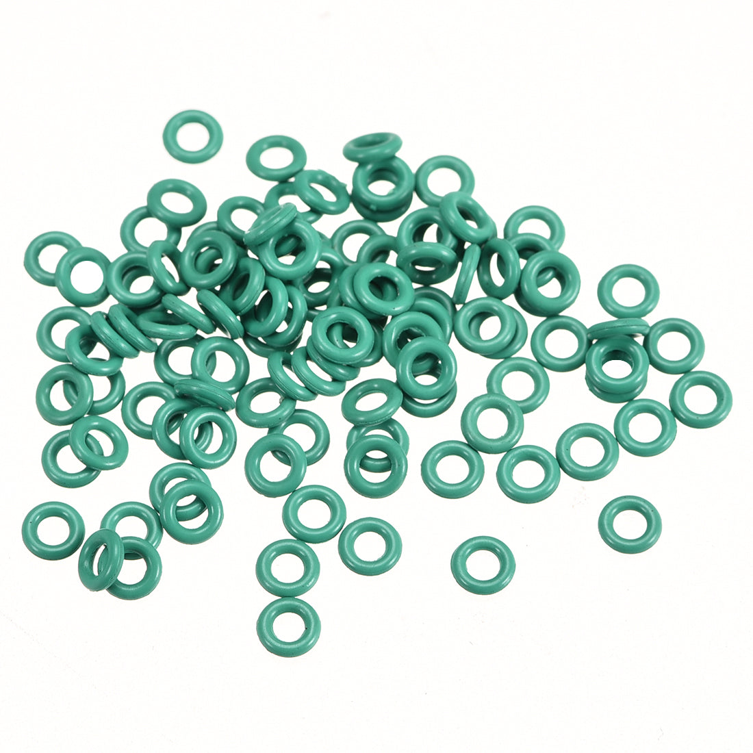 Harfington Fluorine Rubber O-Rings, FKM Seal Gasket for Vehicle Machinery Plumbing, Green, Pack of 100