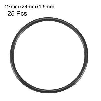 Harfington Nitrile Rubber O-Rings Metric Buna-N Sealing Gasket Black Pack of 25