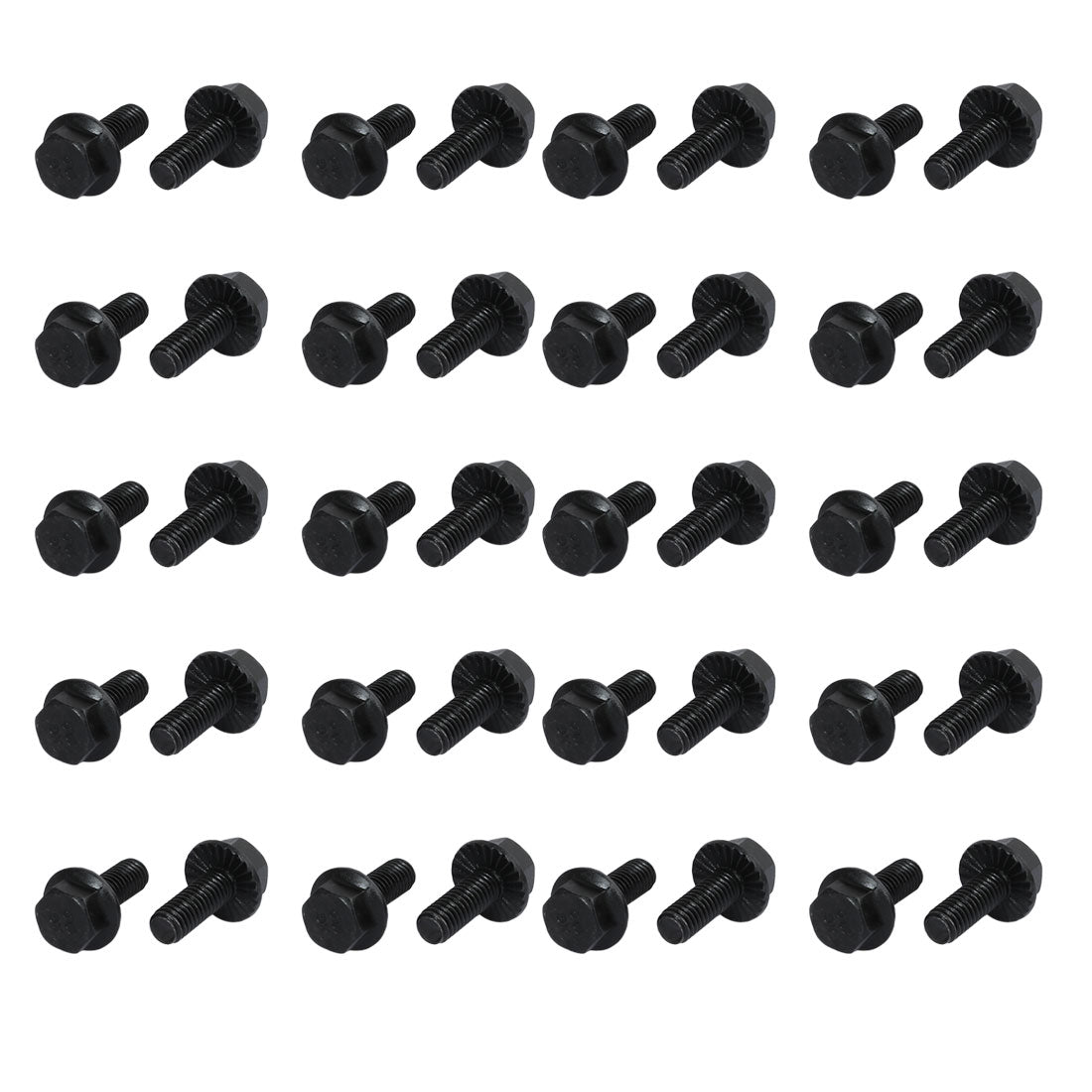 Harfington 40pcs M6x16mm Grade 10.9 40CR Hex Serrated Flange Bolt Frame Cap Screw