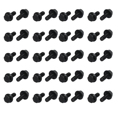 Harfington 40pcs M6x16mm Grade 10.9 40CR Hex Serrated Flange Bolt Frame Cap Screw