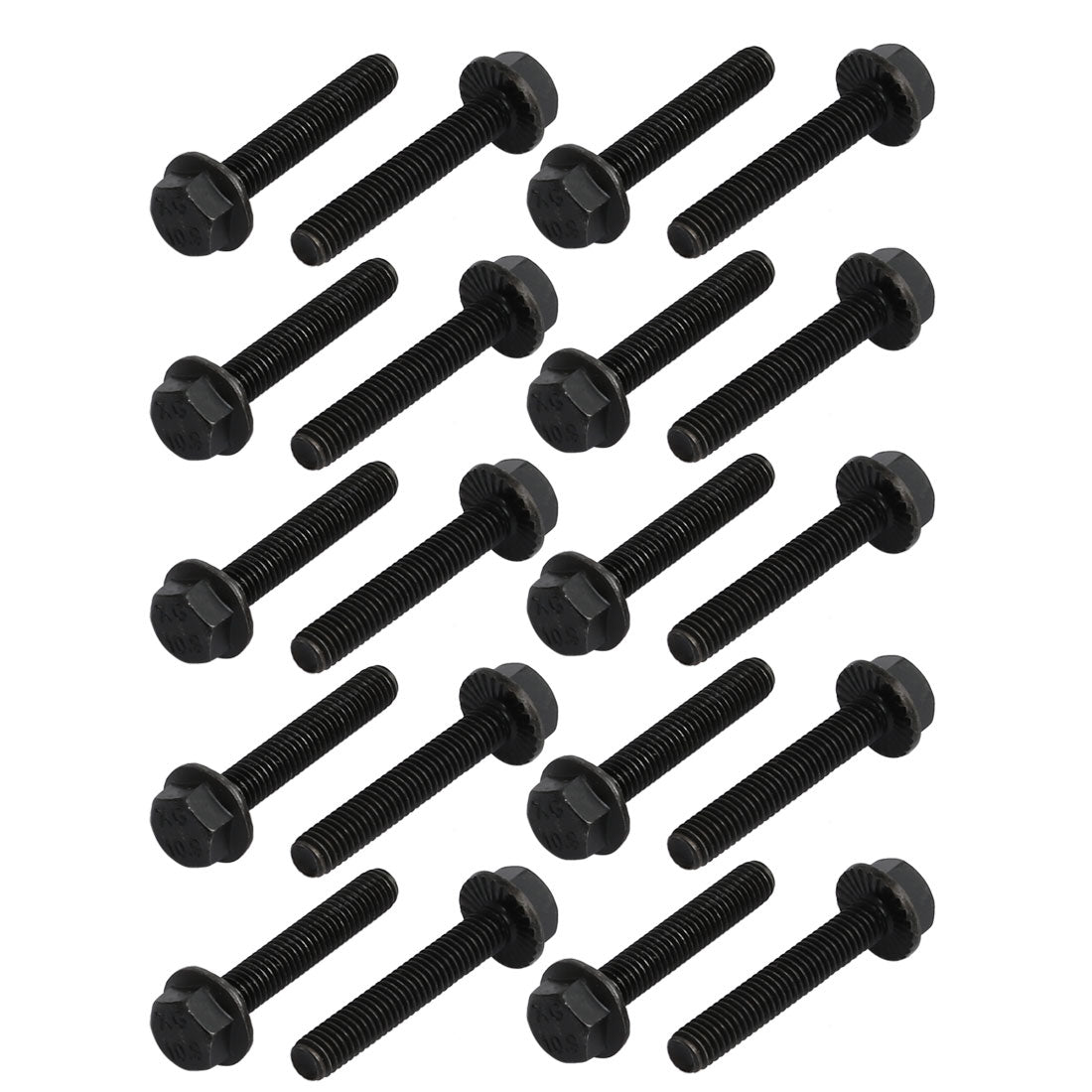 Harfington 20pcs M6x35mm Grade 10.9 40CR Hex Serrated Flange Bolt Frame Cap Screw