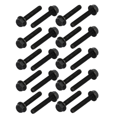 Harfington 20pcs M6x35mm Grade 10.9 40CR Hex Serrated Flange Bolt Frame Cap Screw