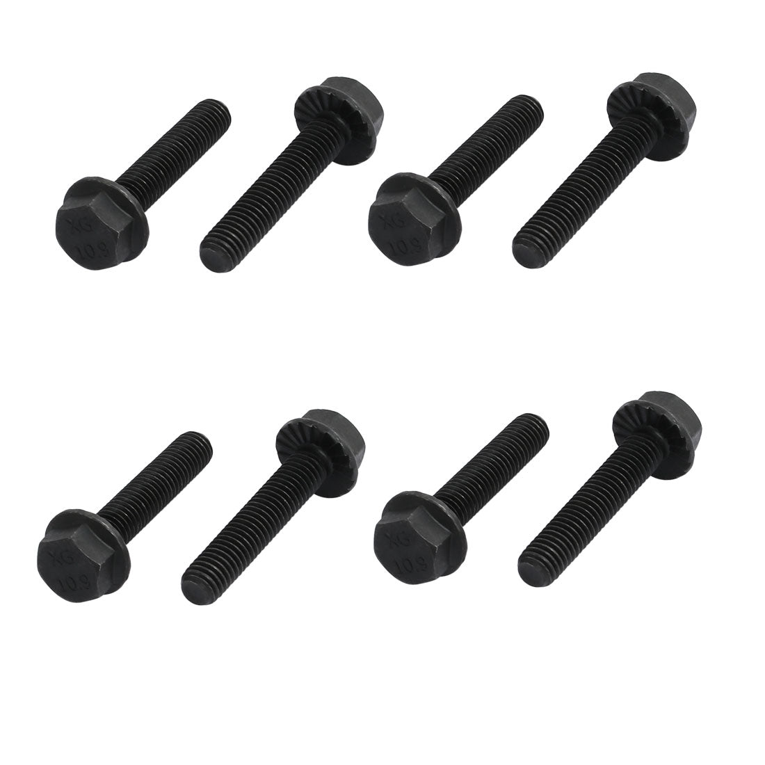 Harfington 8pcs M8x40mm Grade 10.9 40CR Hex Serrated Flange Bolt Frame Cap Screws