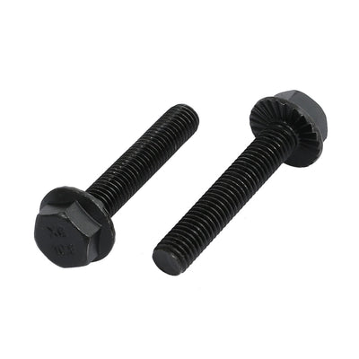 Harfington 20pcs M8x45mm Grade 10.9 40CR Hex Serrated Flange Bolt Frame Cap Screws