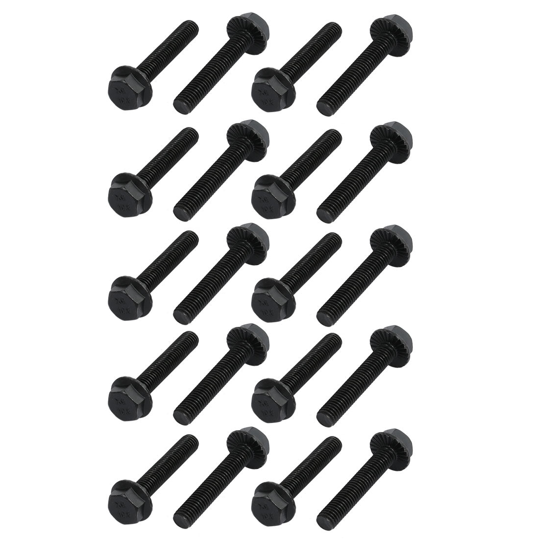 Harfington 20pcs M8x45mm Grade 10.9 40CR Hex Serrated Flange Bolt Frame Cap Screws