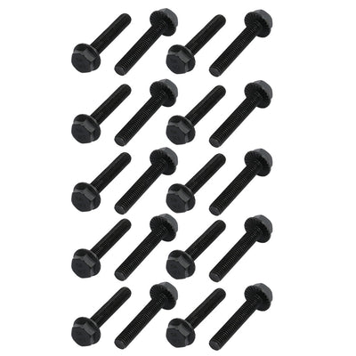 Harfington 20pcs M8x45mm Grade 10.9 40CR Hex Serrated Flange Bolt Frame Cap Screws