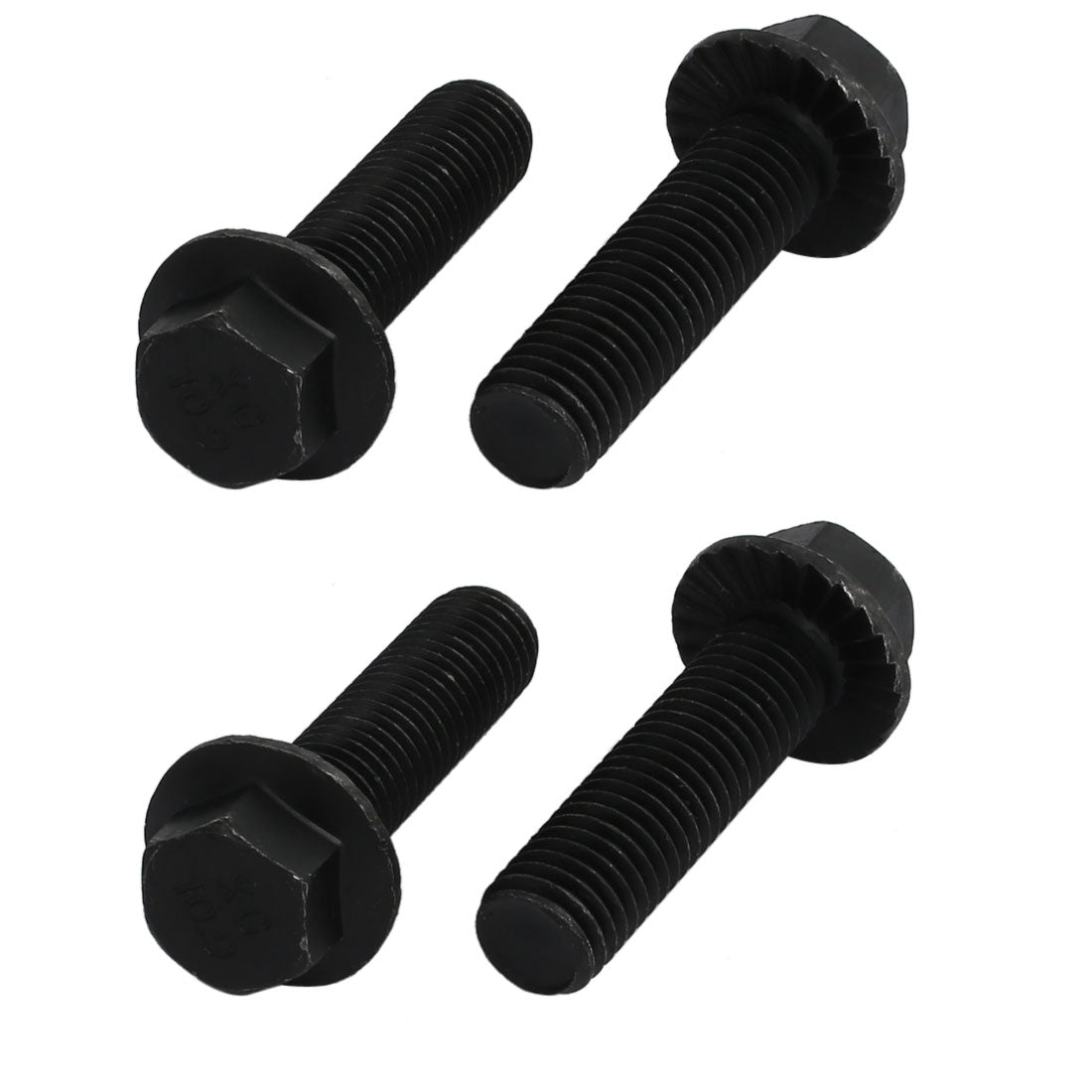 Harfington 4pcs M14x50mm Grade 10.9 40CR Hex Serrated Flange Bolt Frame Cap Screws