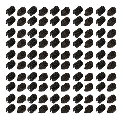 Harfington 100 Pcs M4x6mm Carbon Steel Slotted Drive Cone Point Grub Screw