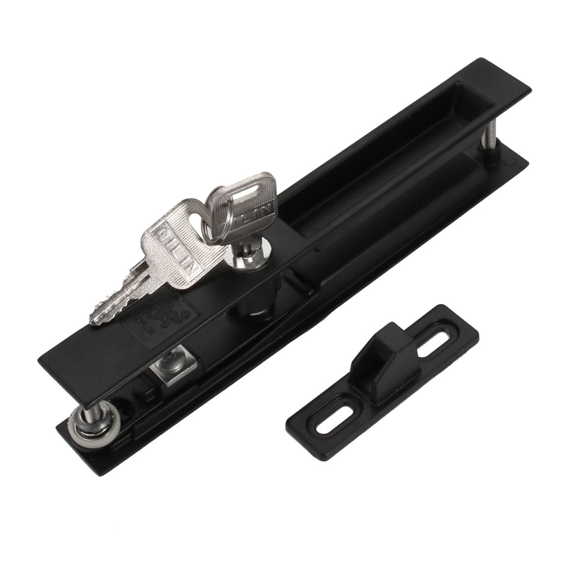 Harfington 183mm Length Zinc Alloy Black Window Lock and Keeper w Keys