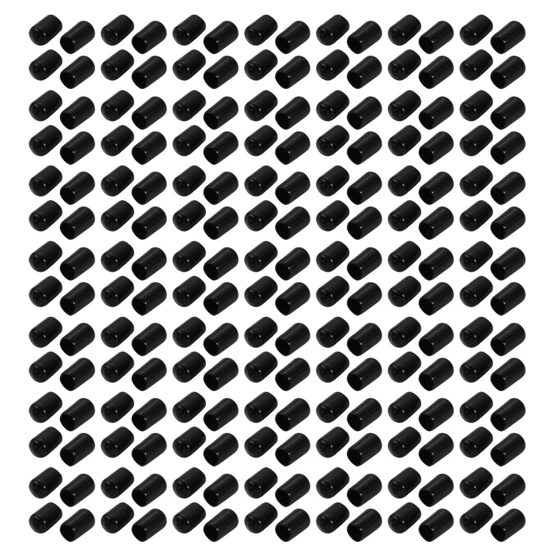 Harfington 150Pcs 8mm Inner Dia PVC Flexible Vinyl End Cap Screw Thread Protector Black