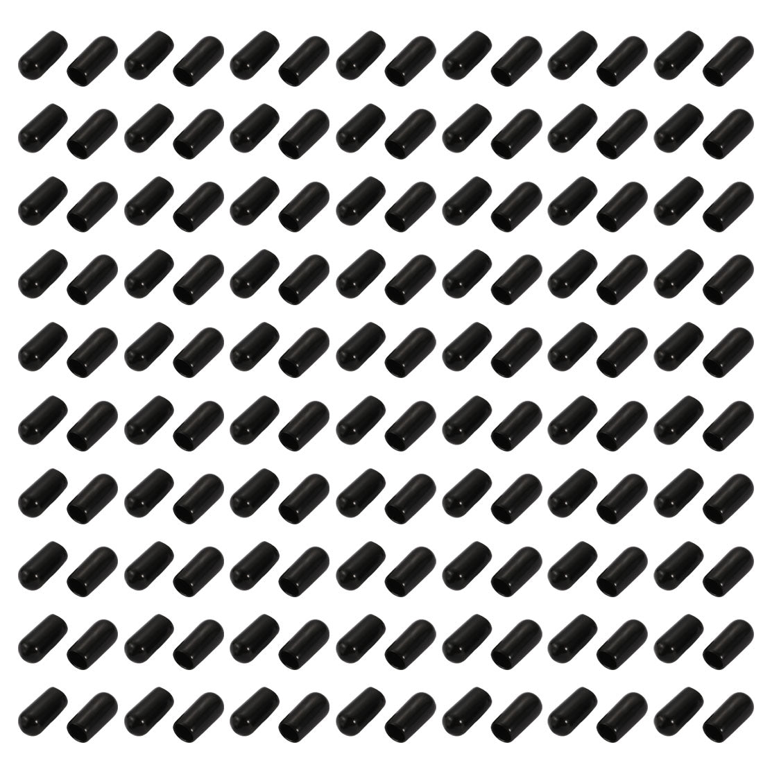 Harfington 150Pcs 6mm Inner Dia PVC Flexible Vinyl End Cap Screw Thread Protector Black