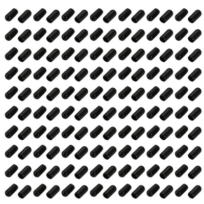 Harfington 150Pcs 6mm Inner Dia PVC Flexible Vinyl End Cap Screw Thread Protector Black