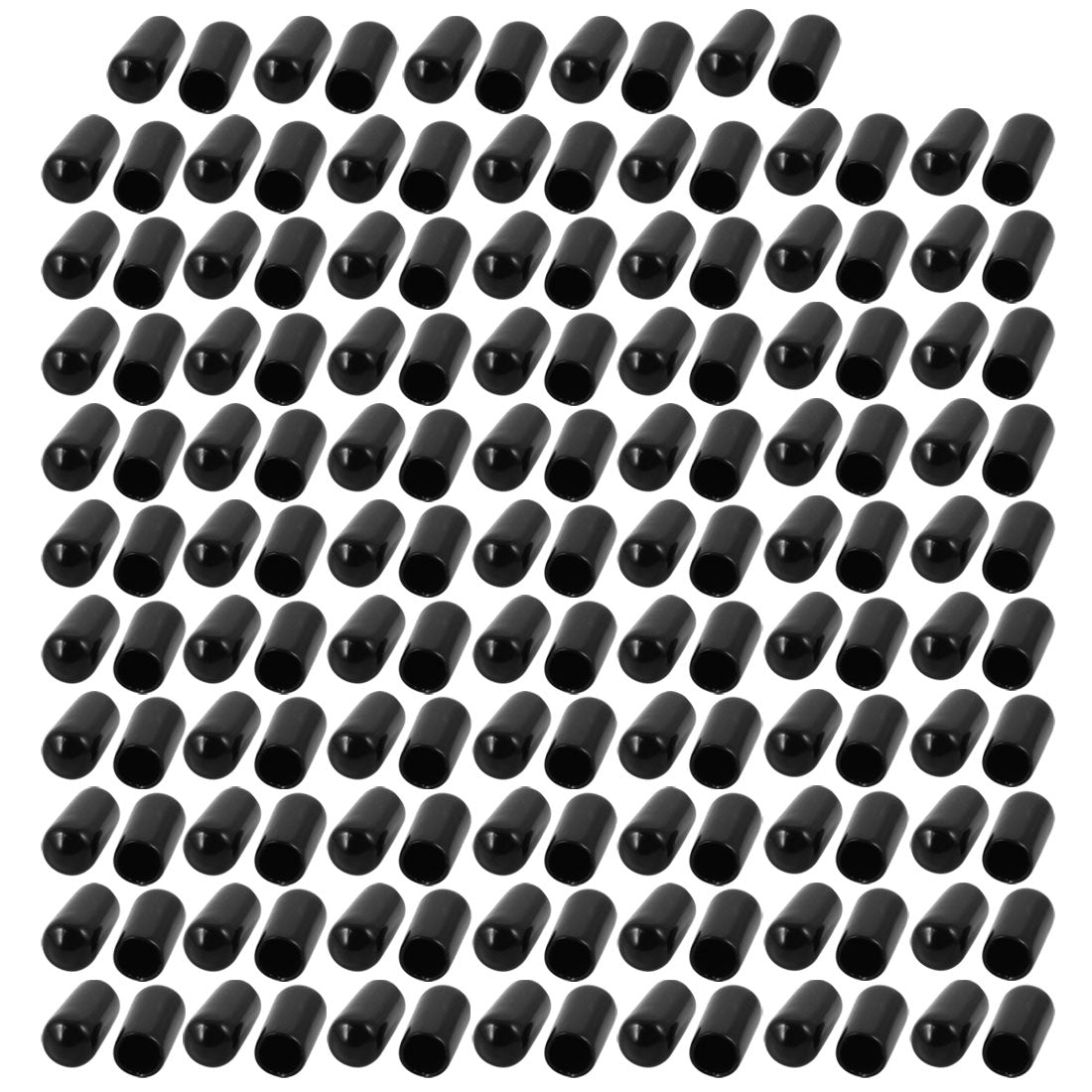 Harfington 150Pcs 5.5mm Inner Dia PVC Flexible Vinyl End Cap Screw Thread Protector Cover Black