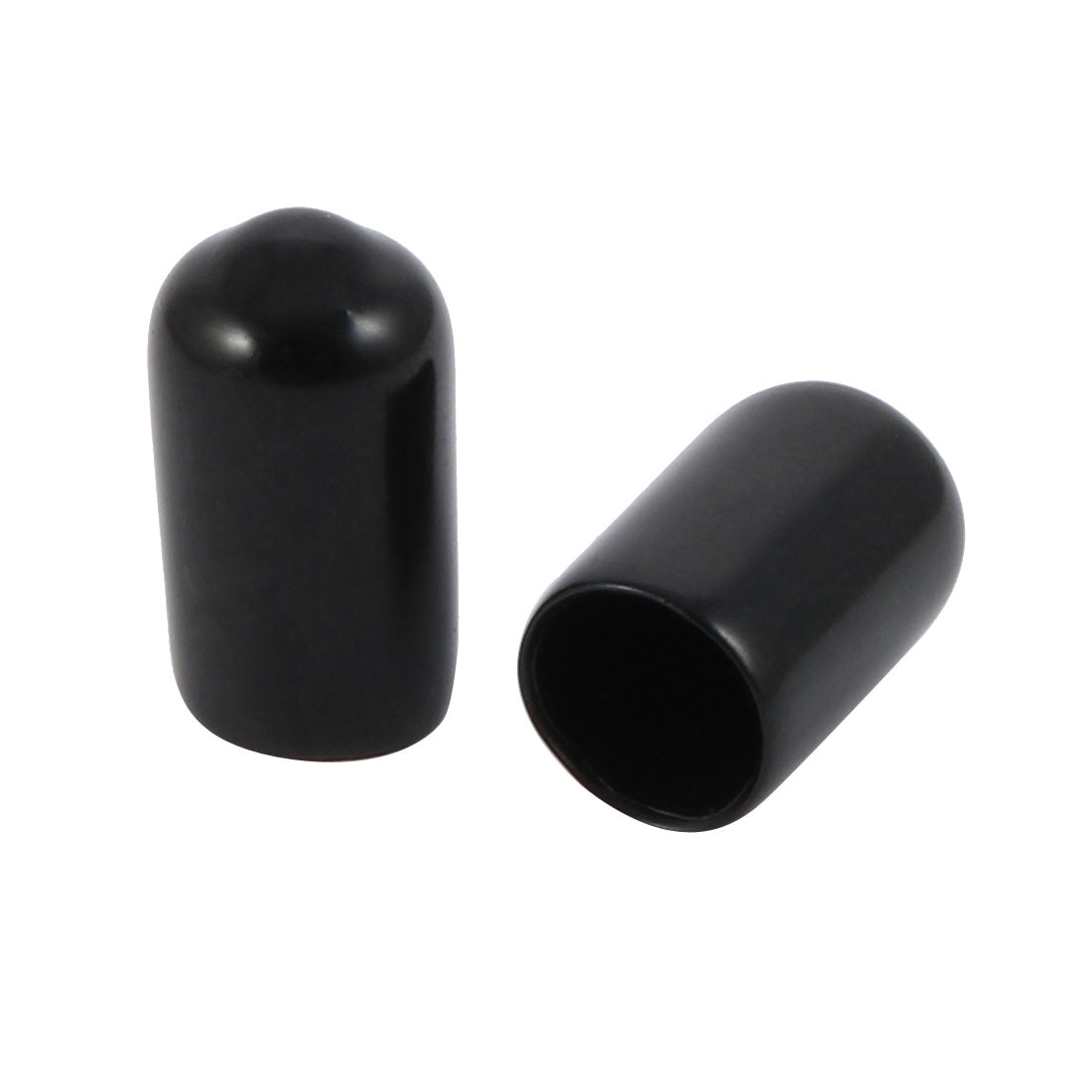 Harfington 150Pcs 7mm Inner Dia PVC Flexible Vinyl End Cap Screw Thread Protector Cover Black