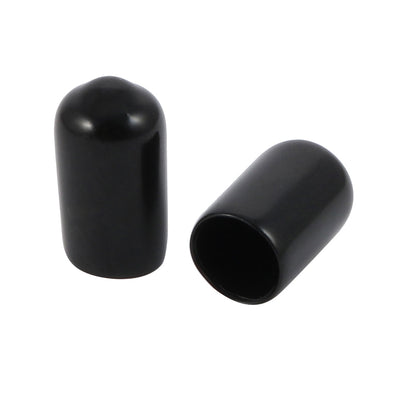 Harfington 150Pcs 7mm Inner Dia PVC Flexible Vinyl End Cap Screw Thread Protector Cover Black