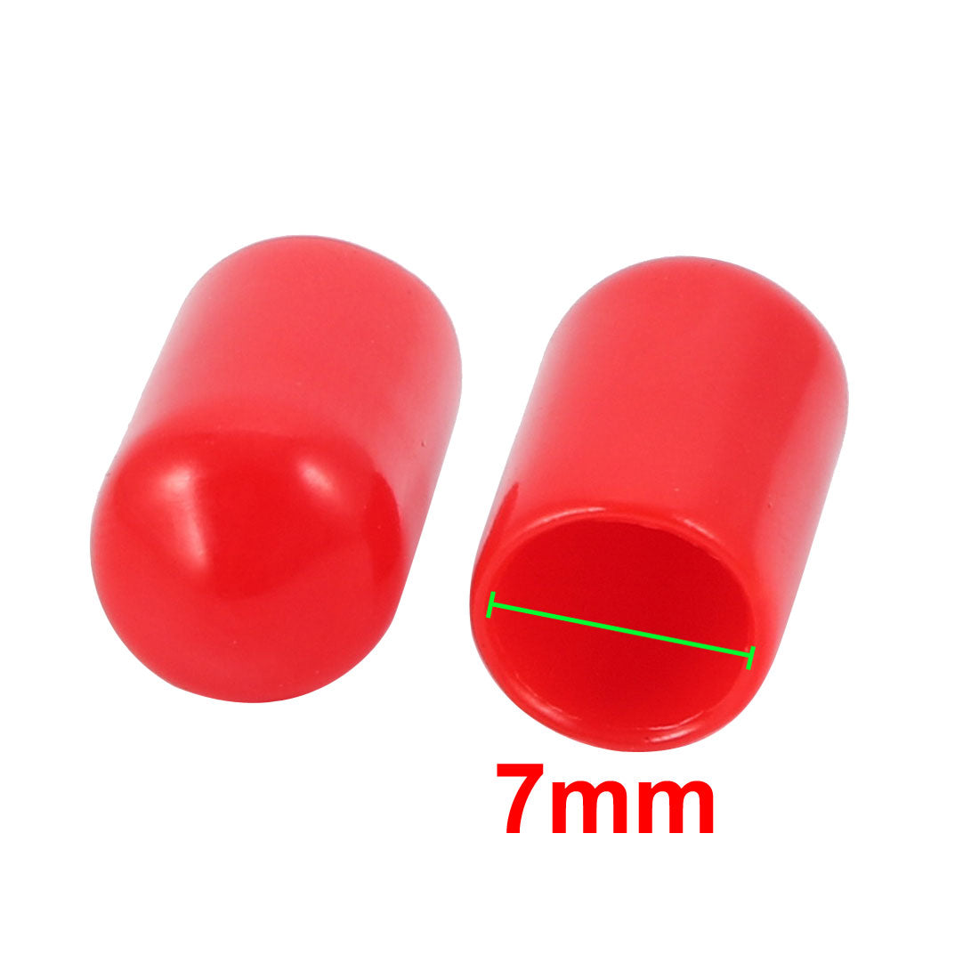 Harfington 150Pcs 7mm Inner Dia PVC Flexible Vinyl End Cap Screw Thread Protector Cover Red