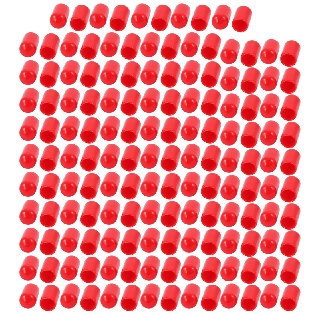 Harfington 150Pcs 7mm Inner Dia PVC Flexible Vinyl End Cap Screw Thread Protector Cover Red