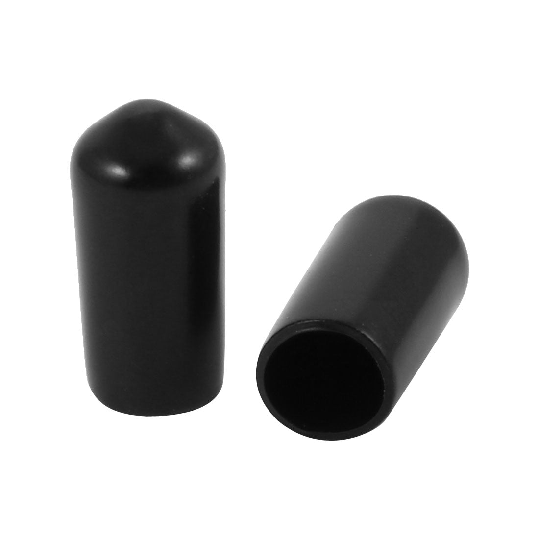 Harfington 150Pcs 6.5mm Inner Dia PVC Flexible Vinyl End Cap Screw Thread Protector Cover Black