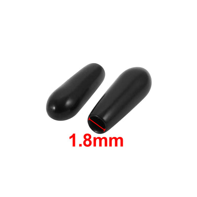 Harfington 150Pcs 1.8mm Inner Dia PVC Flexible Vinyl End Cap Screw Thread Protector Cover Black