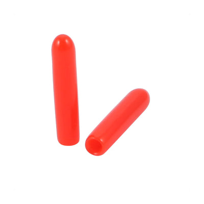 Harfington 150Pcs 1.8mm Inner Dia PVC Flexible Vinyl End Cap Screw Thread Protector Cover Red