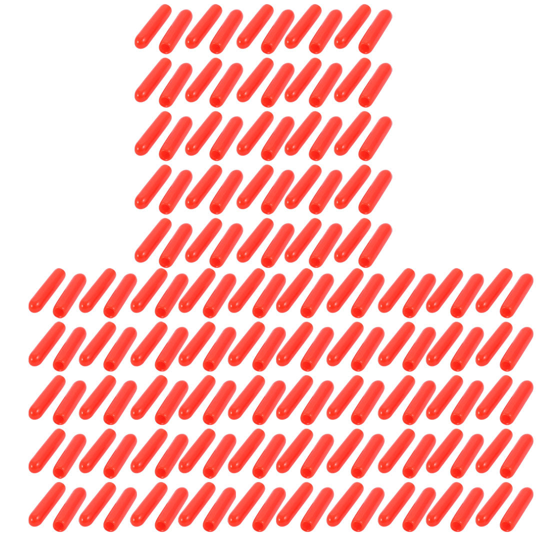 Harfington 150Pcs 1.8mm Inner Dia PVC Flexible Vinyl End Cap Screw Thread Protector Cover Red