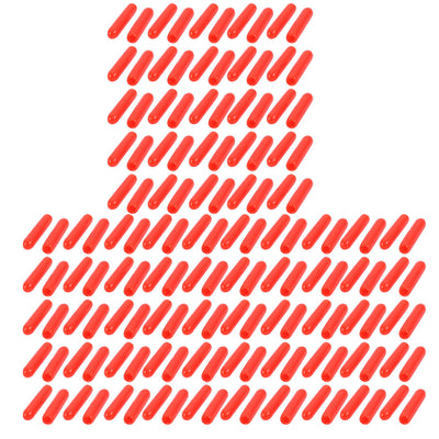 Harfington 150Pcs 1.8mm Inner Dia PVC Flexible Vinyl End Cap Screw Thread Protector Cover Red