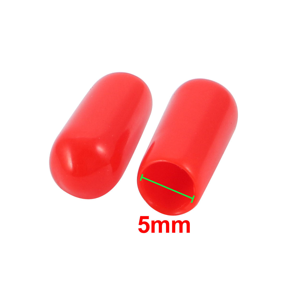 Harfington 150Pcs 5mm Inner Dia PVC Flexible Vinyl End Cap Screw Thread Protector Cover Red