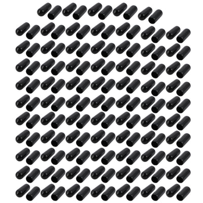 Harfington 150Pcs 5mm Inner Dia PVC Flexible Vinyl End Cap Screw Thread Protector Cover Black