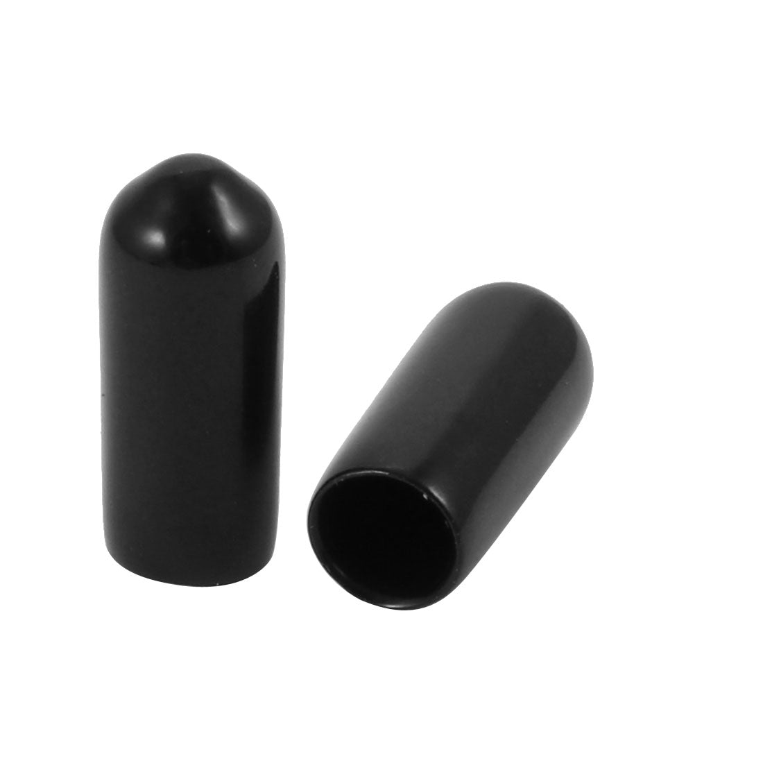 Harfington 150Pcs 4.5mm Inner Dia PVC Flexible Vinyl End Cap Screw Thread Protector Cover Black