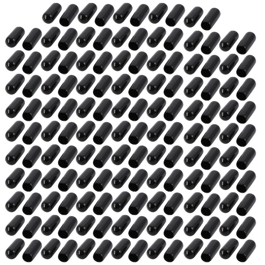 Harfington 150Pcs 4.5mm Inner Dia PVC Flexible Vinyl End Cap Screw Thread Protector Cover Black