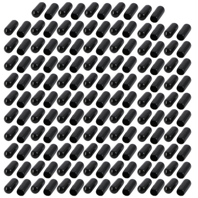 Harfington 150Pcs 4.5mm Inner Dia PVC Flexible Vinyl End Cap Screw Thread Protector Cover Black