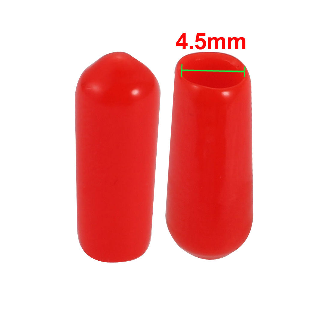 Harfington 150pcs 4.5mm Inner Dia PVC Flexible Vinyl Cap Screw Thread Protector Cover Red