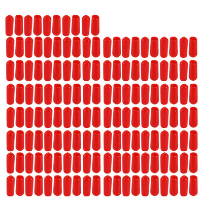 Harfington 150pcs 4.5mm Inner Dia PVC Flexible Vinyl Cap Screw Thread Protector Cover Red