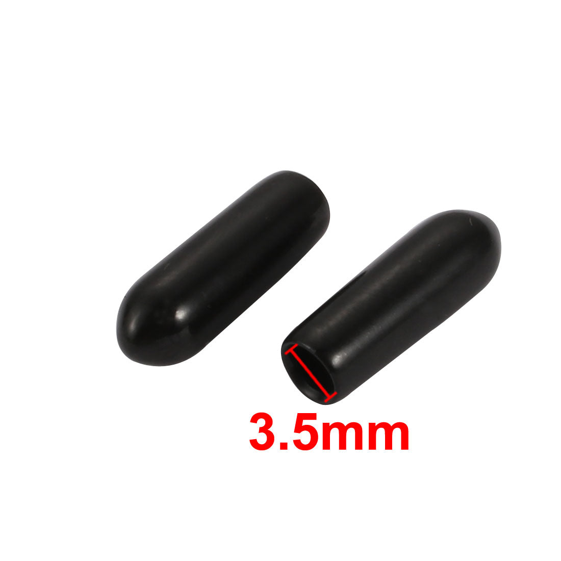 Harfington 150pcs 3.5mm Inner Dia PVC Flexible Vinyl Cap Screw Thread Protector Cover Black