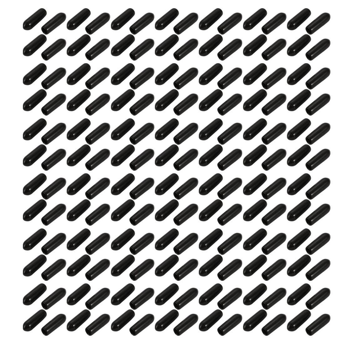 Harfington 150pcs 3.5mm Inner Dia PVC Flexible Vinyl Cap Screw Thread Protector Cover Black