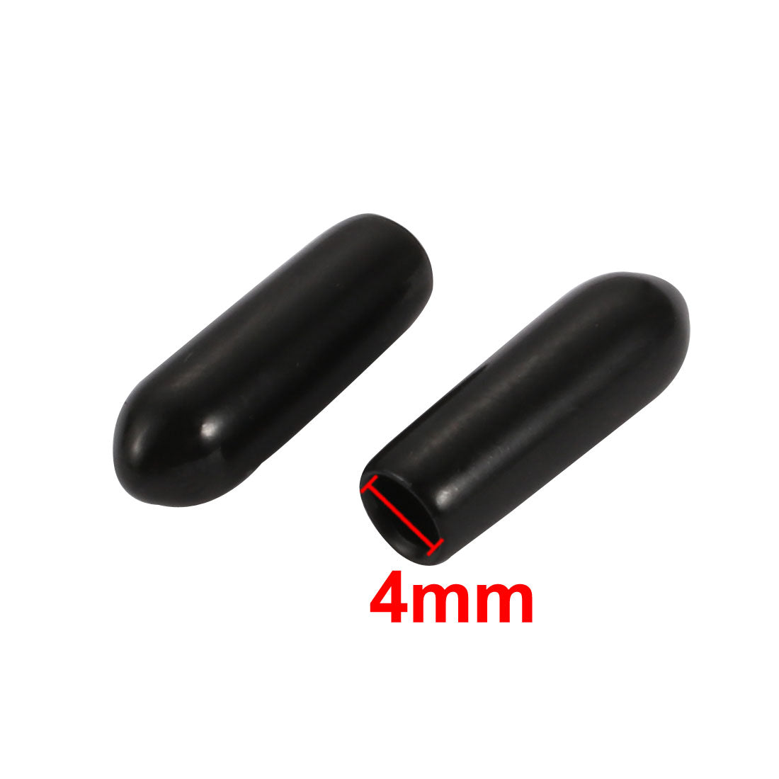 Harfington 150pcs 4mm Inner Dia PVC Flexible Vinyl Cap Screw Thread Protector Cover Black