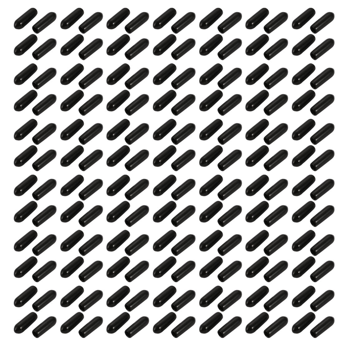 Harfington 150pcs 4mm Inner Dia PVC Flexible Vinyl Cap Screw Thread Protector Cover Black