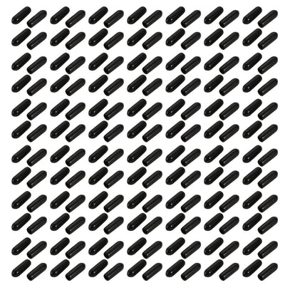 Harfington 150pcs 4mm Inner Dia PVC Flexible Vinyl Cap Screw Thread Protector Cover Black